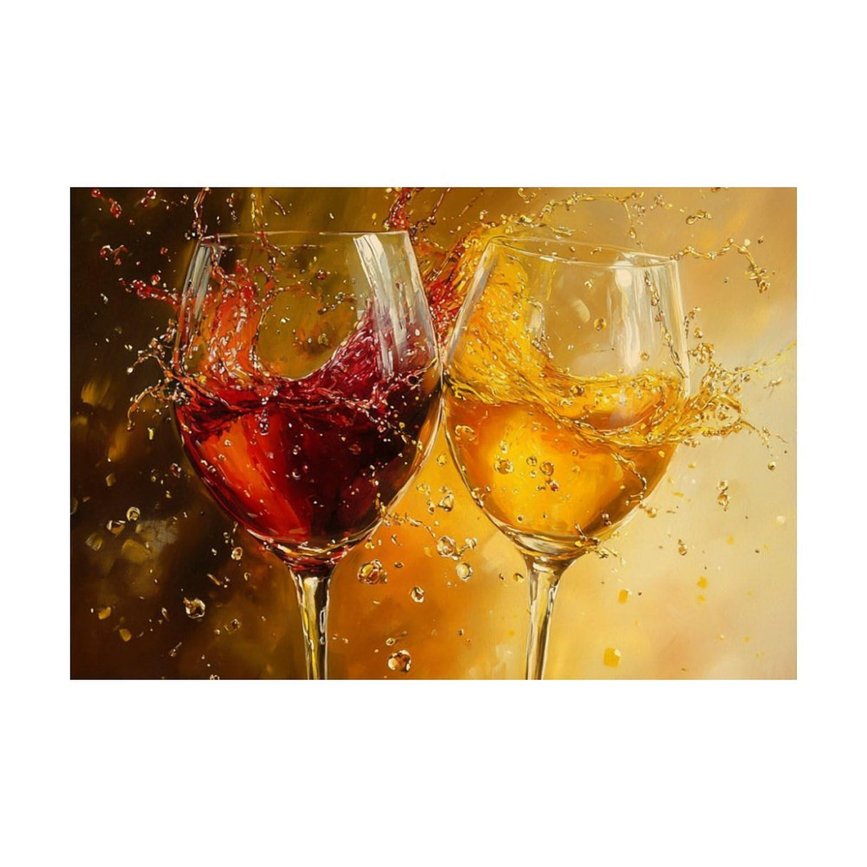 YDVZYWBL Wine Glasses Splash Diamond Art Painting Art Kits 5D DIY Diamond Art Kits Home Wall Decor 8"x12" YDVZYWBL