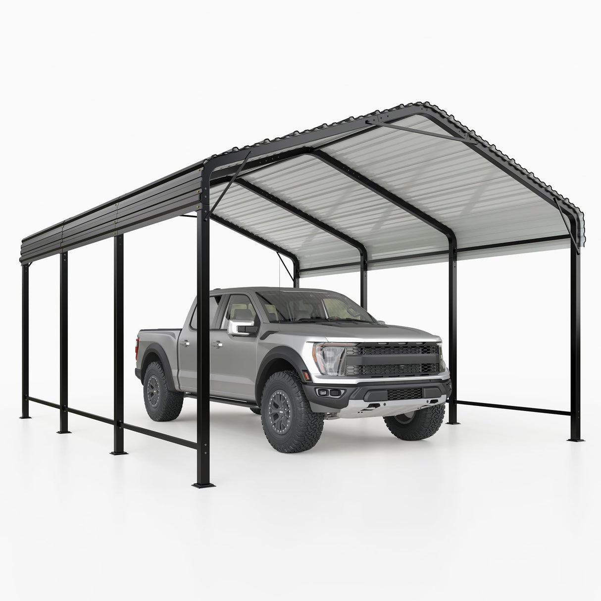 AIRWIRE 10x15 Metal Carport Carports with Enhanced Base Heavy Duty Garage Outdoor Galvanized Car Shelter for Car, Boats and Truck AirWire