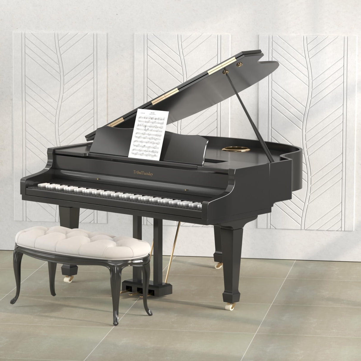 TONOR 4 PCS Acoustic Panels, 48″ x 24″ x 0.35″ Leaf Pattern Soundproof Wall Panels, Full Self-Adhesive, Sound Absorbing Panels for Noise and Echo Reduction, Acoustic Treatment for Studio, Home, White TONOR