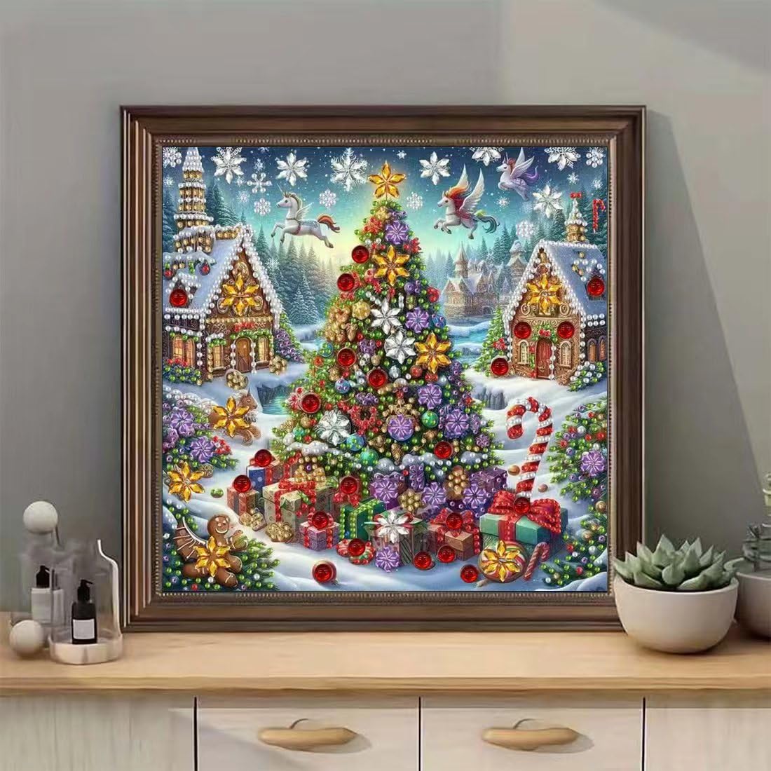 Christmas Diamond Art Kits for Adults Beginner,5D Special Shape Christmas Tree Diamond Painting Kits,DIY Crystal Drill Diamond Dots Paint by Gem Art Crafts for Home Decor 12 X 12Inch SHICERNHJ