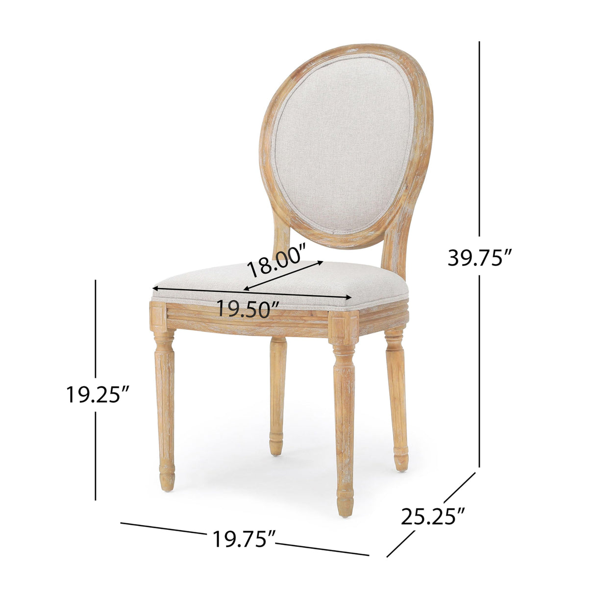 Christopher Knight Home Phinnaeus Polyester Beige Fabric Dining Chair (Set of 2), 2-Pcs Set Christopher Knight Home