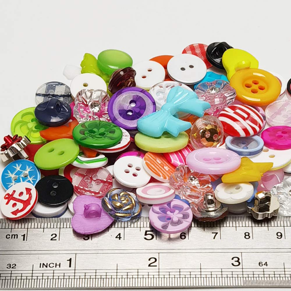 Chenkou Craft Random 100pcs Small Plastic Buttons DIY Sewing Craft Accessory (Mix) Chenkou Craft