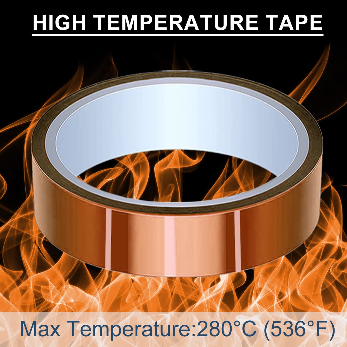 DAOKAI 30mm x 28m(90ft) High Temperature Tape High Temp Tape Polyimide Heat Resistant Tape Thermal Tape Kapton Tape for Masking/Solder / 3D Printers/Battery DAOKAI