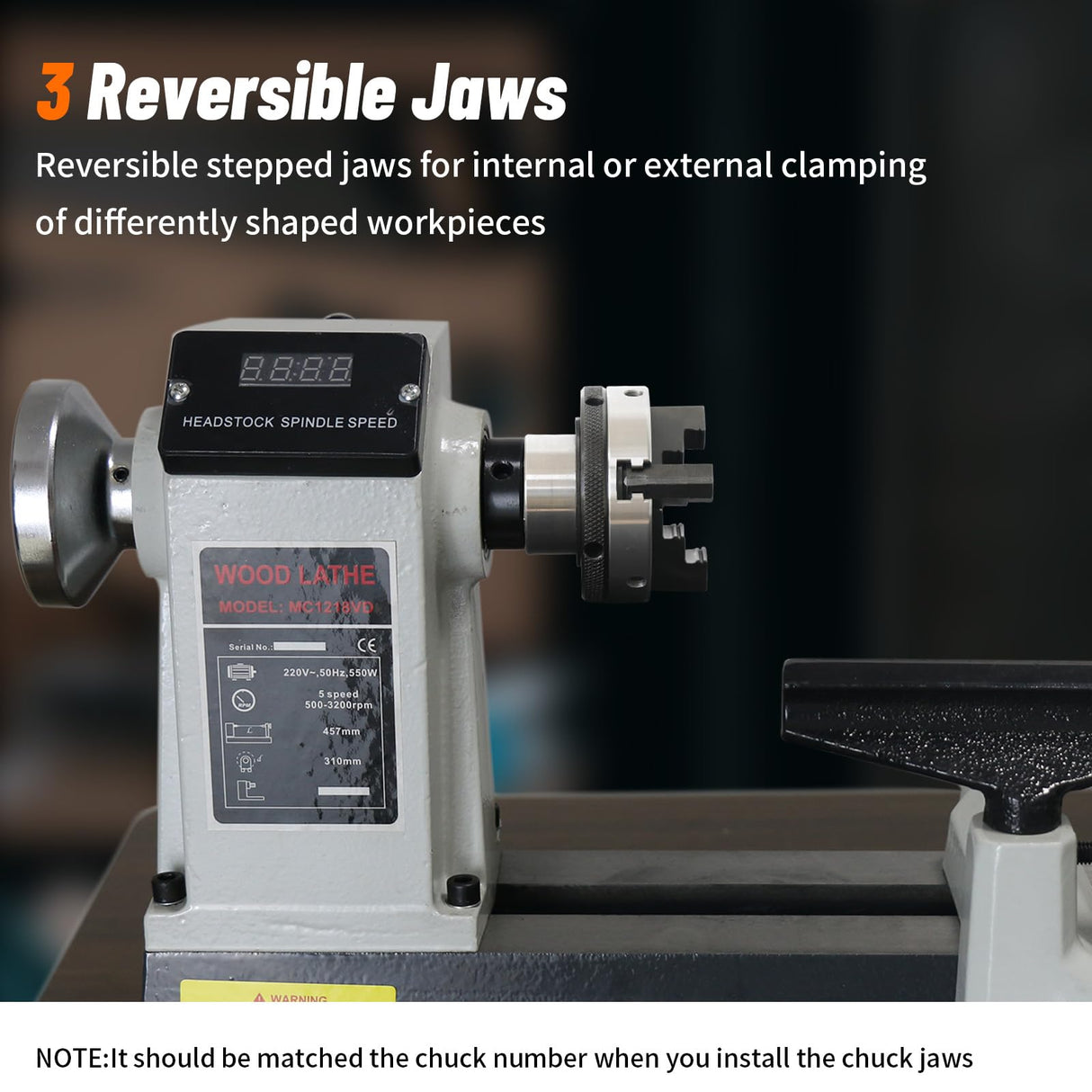 Wood Lathe Chuck 3 Inch 3 Jaw,Self-Centering Lathe Chucks for Woodturning with 1 x 8TPI Thread,for Woodworking Lathe Tools HAowosi