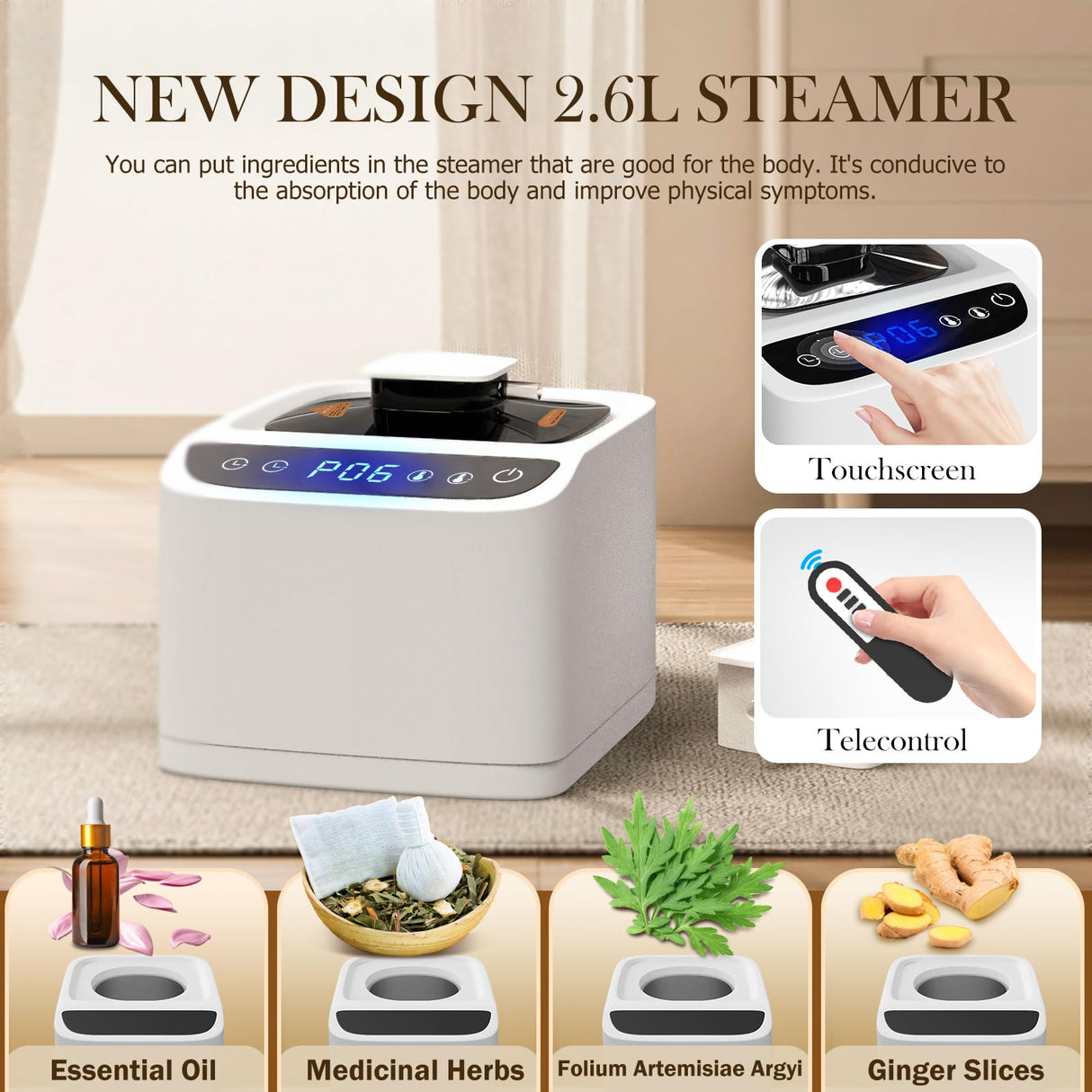 Portable Home Steam Sauna Box, Full Size Personal Sauna Tent for Home Spa, Indoor Sauna Relaxation Kit with 2.6L & 1000 Watt Steam Generator, Remote Control, Foldable Chair, Foot Rest, Mat TATDOL