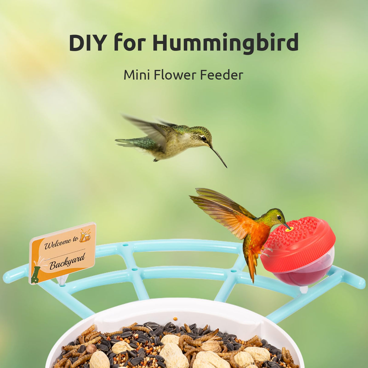 NETVUE Birdfy Pro - Bird Feeder with Camera, Wider Perch DIY Add-ons, Hummingbird Feeder, Suet Ball, Jelly Feeder, Auto Capture Bird Videos & Motion NETVUE