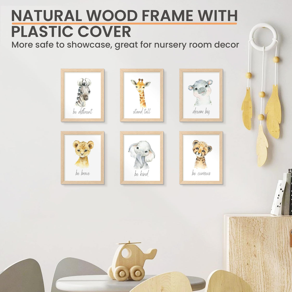 upsimples 8x10 Picture Frame, Natural Solid Wooden Picture Frames, Display 5x7 with Mat or 8 x 10 Without Mat, Wall or Tabletop, 1 Pack upsimples