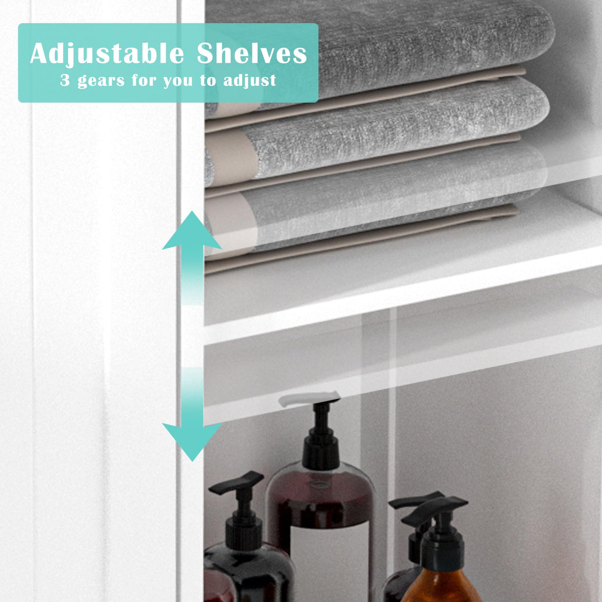 GAZHOME White Tilt-Out Laundry Hamper Cabinet with Adjustable Shelves and Baskets GAZHOME