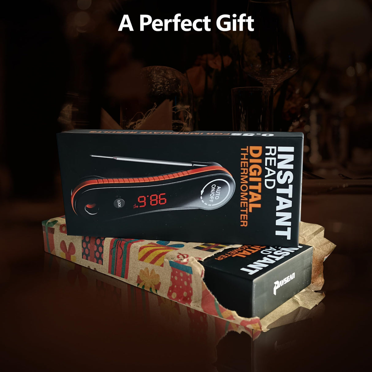 Digital Meat Thermometer 0.5s Instant Read, Paysean ±0.5℉ with Auto-Rotating Backlit Display, IP67 Waterproof and Calibration for Cooking, Candy, Grilling, BBQ, Liquid, Smoker, Beef Paysean