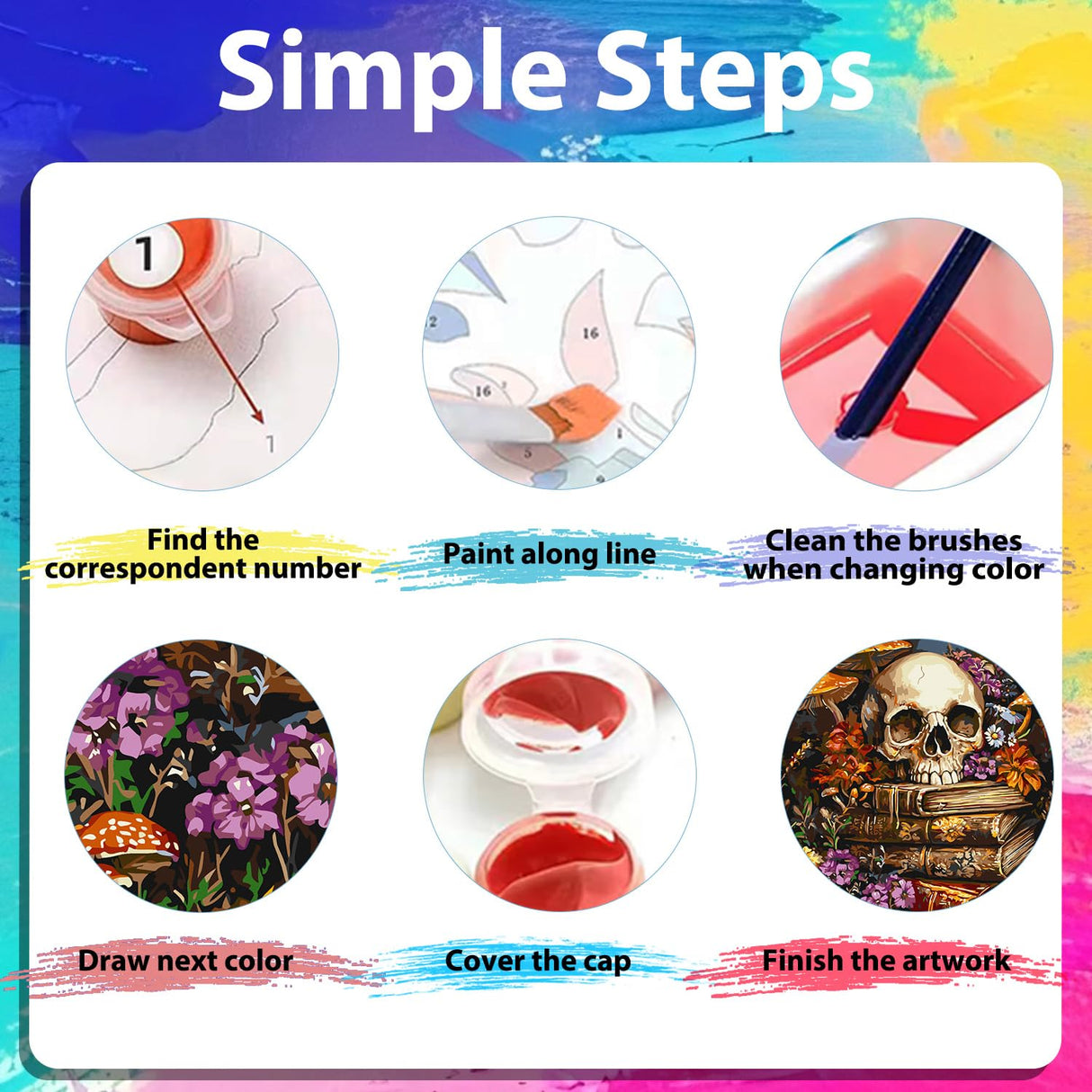 xcemhil Horse Paint by Numbers Kit for Adults, Horse Painting by Numbers, Adult Paint by Number Kits Suitable for Gifts and Interior Decor 16x20 Inch xcemhil