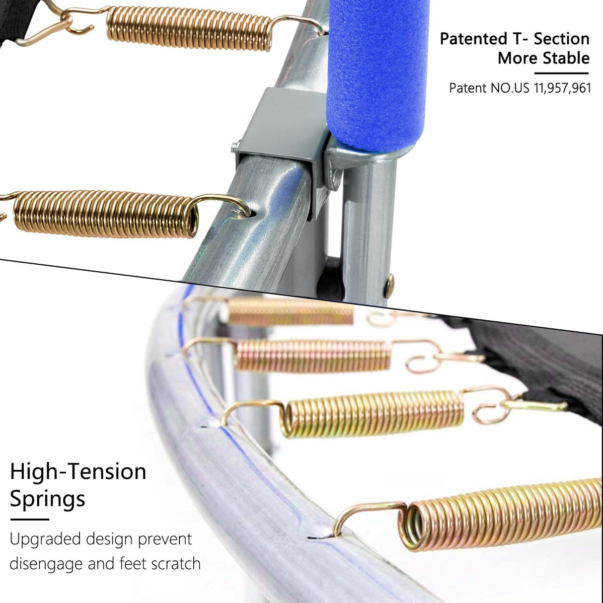 AOTOB 12 FT Trampoline Safety Enclosure Net Combo Bounce Jump for Kids Outdoor with Spring Pad Waterproof Jump Mat & Ladder AOTOB