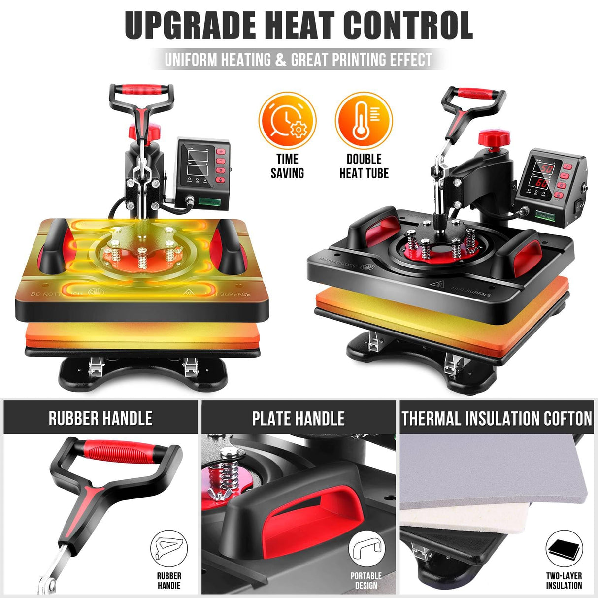 WHUBEFY Heat Press, 15x12 Inch 8 in 1 Shirt Press Multifunction Combo 360° Swing Away Digital Printing Heat Transfer Sublimation Machine Vinyl Heat Press Machine for T Shirts, Cap, Mug, Plate, DIY Whubefy