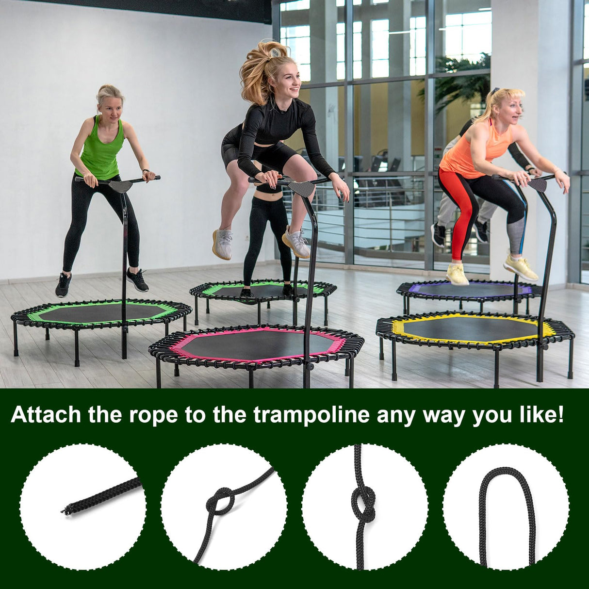 lasuroa 4 Pcs Trampoline Netting Cords, 15ft Each Black Trampoline Netting Cords Replacement Parts for Fence Netting Safety Trampoline Netting Cords Fits 12-16ft Trampolines lasuroa