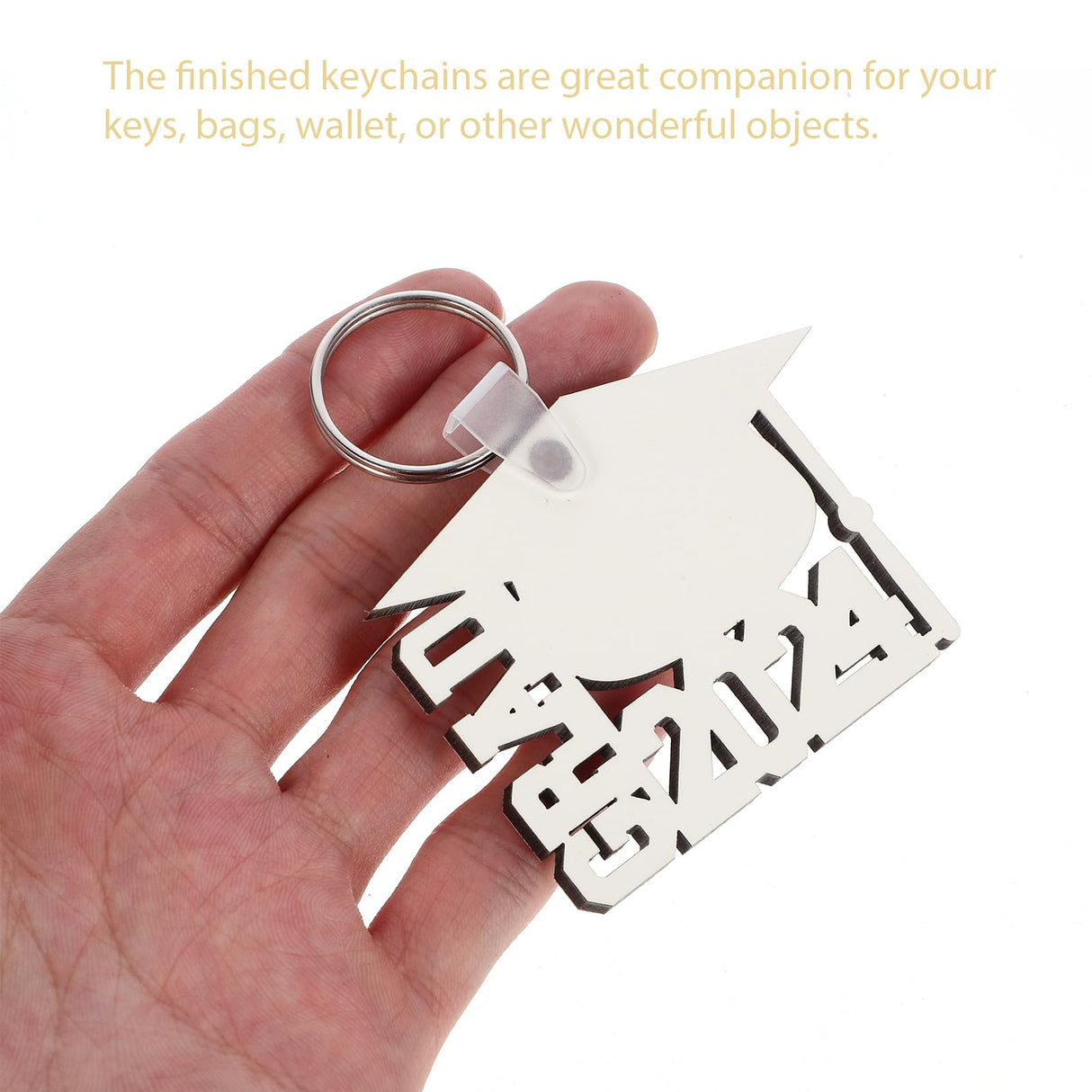 LUOZZY 20pcs Sublimation Keychain Blanks 2024 Graduation Sublimation Keychains 2024 Grad Photo Frame Keychains Blank Graduation Sublimation Picture Frame Keyrings for DIY Craft LUOZZY