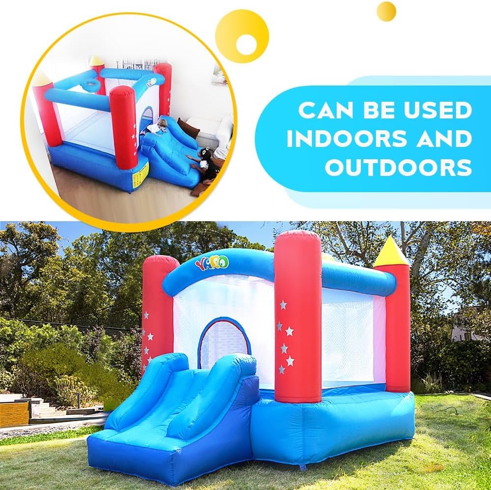 Yard Bounce House for Kids 3-8, Inflatable Bounce House with Slide, Bouncy House with Blower & Play Balls for Indoor Outdoor, 9.5x6.5x6.5FT Bouncy Castle for Toddlers Party YARD