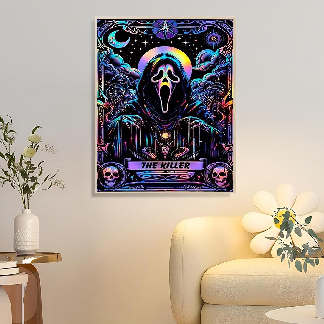 SOTYIOO Halloween Diamond Art Kits for Adults. Halloween Diamond Painting kit for Adults Full Drill Round Gem Art 5D Diamond Dots Suitable Home Wall Decor 12x16inch SOTYIOO