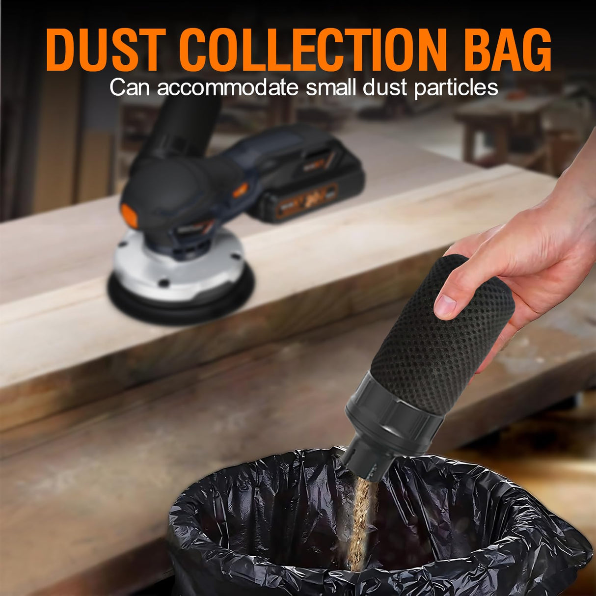 MAXXT Cordlees Random Orbital Sander, Burshless 20V Electric Sander, 7 Variable Speed Palm Sander, 4000-10000RPM, Dust Collector, Portable Sander Tools Kit for Woodworking(Battery Included) MAXXT