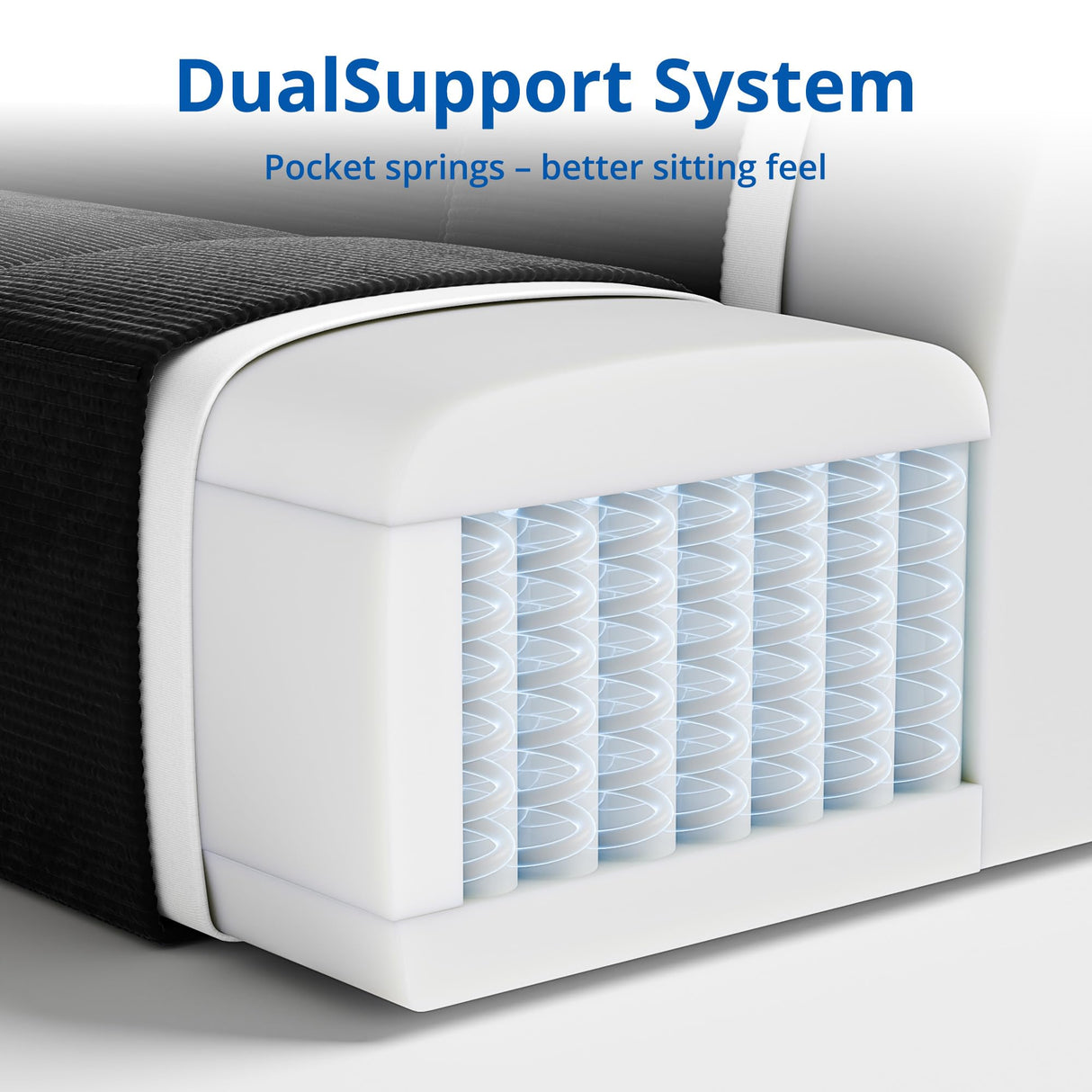 Cozy Castle 71" Loveseat Sofa, L Shaped Comfy Corduroy Boneless Couch with Deep Seat and Ottoman Chaise Cloud Sofa Upholstered Couches for Living Room Bedroom No Assembly Required (Black) Cozy Castle