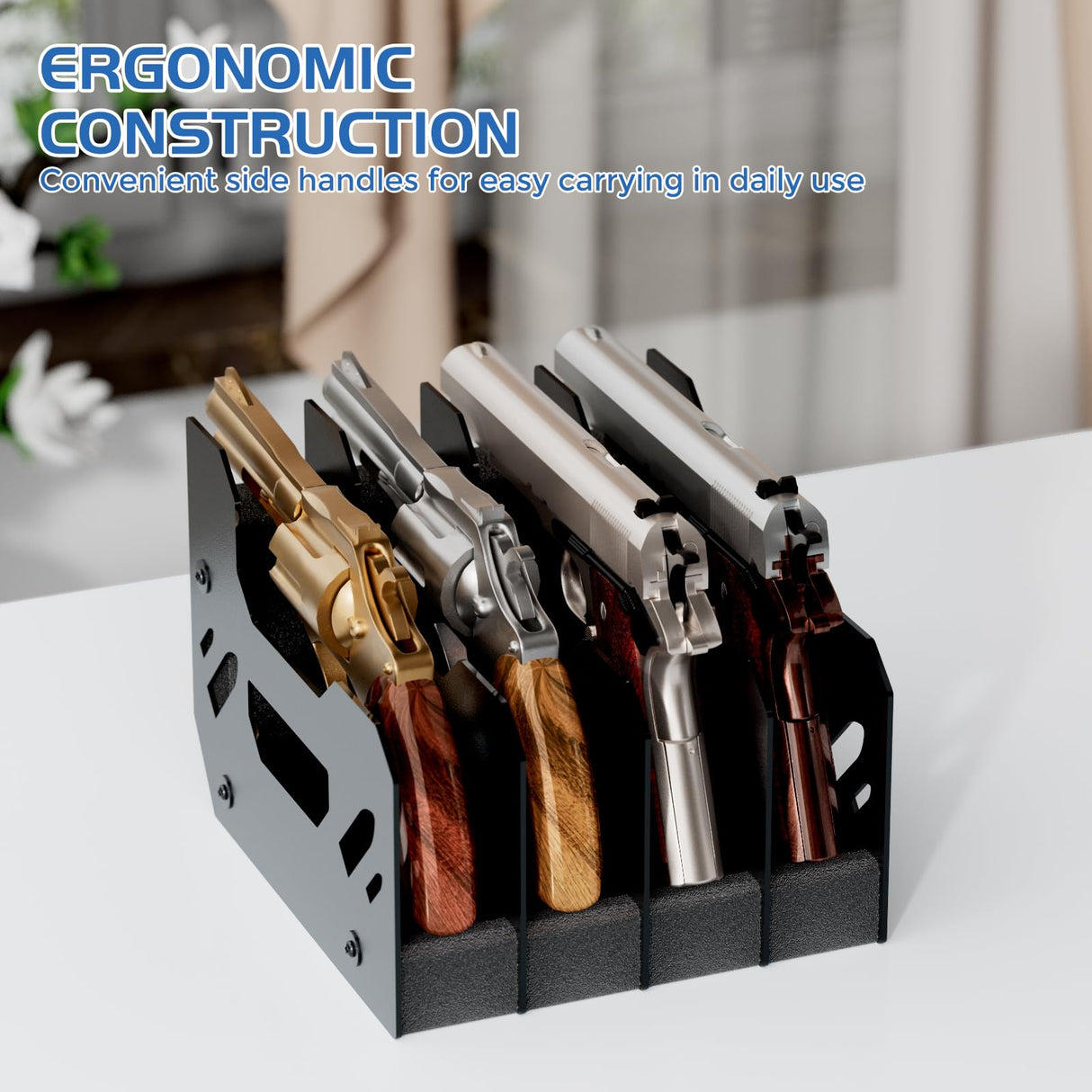 Gun Rack for Pistol, 6X Soft Foam Pistol Rack for Gun Safe, Cabinet, Storage, Durable Handgun Stand Organizer Accessories with Moisture&Scratch Resistance&Anti-Slip, Handgun Rack Stand Display Holder Airjam