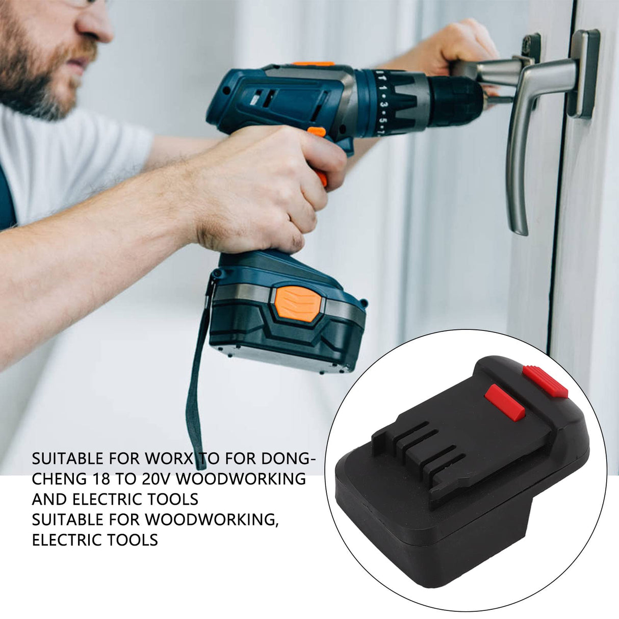 Electric Tool Battery Adapter ABS Short Circuit Woodworking Tool Machine Battery Converter for WORX 18-20V Woodworking Adapter Garosa