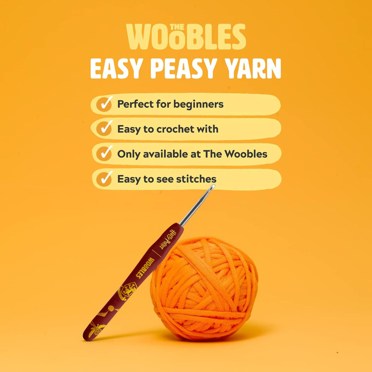 The Woobles Beginners Crochet Kit with Easy Peasy Yarn as seen on Shark Tank - with Step-by-Step Video Tutorials - Harry Potter The Woobles