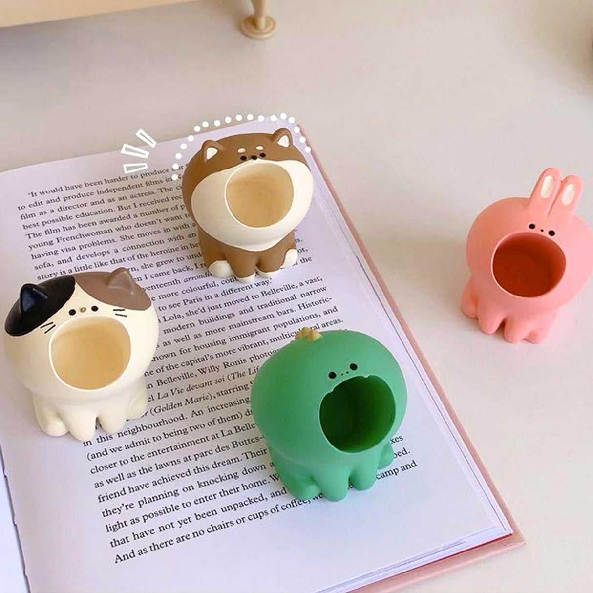 LINFANG Diamond Art Tool Desktop Trash Can Ornament Cute Tool, Diamond Painting Accessories, Diamond Art Kit for Adults, Creative Mini Garbage Can, Small Storage | Ideal for Diamond Work (Dinosaur) LINGFANG