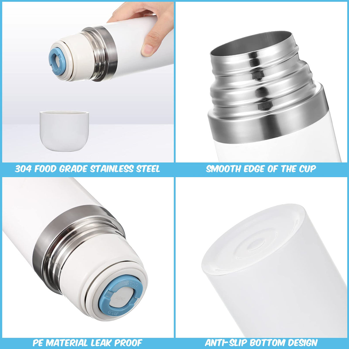 Geiserailie 8 Pack Sublimation Tumblers Cups 12 oz Blank Vacuum Stainless Steel Tumblers with Lids White Vacuum Tumblers for Sublimation DIY Tumblers Coffee Travel Mug for Office Travel Outdoors Geiserailie