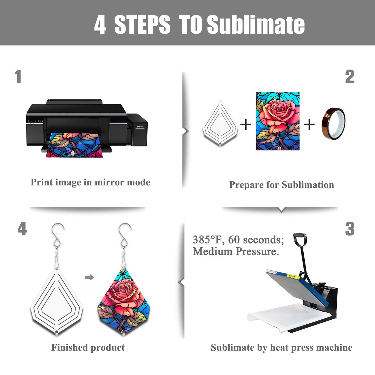 WindMage 12 Pack 4inch Sublimation Wind Spinner Blanks 3D Aluminum Metal Wind Sculpture Kinetic Spinners for Yard Garden Indoor Art Ornaments Xmas Hanging Decoration (Diamond) WindMage