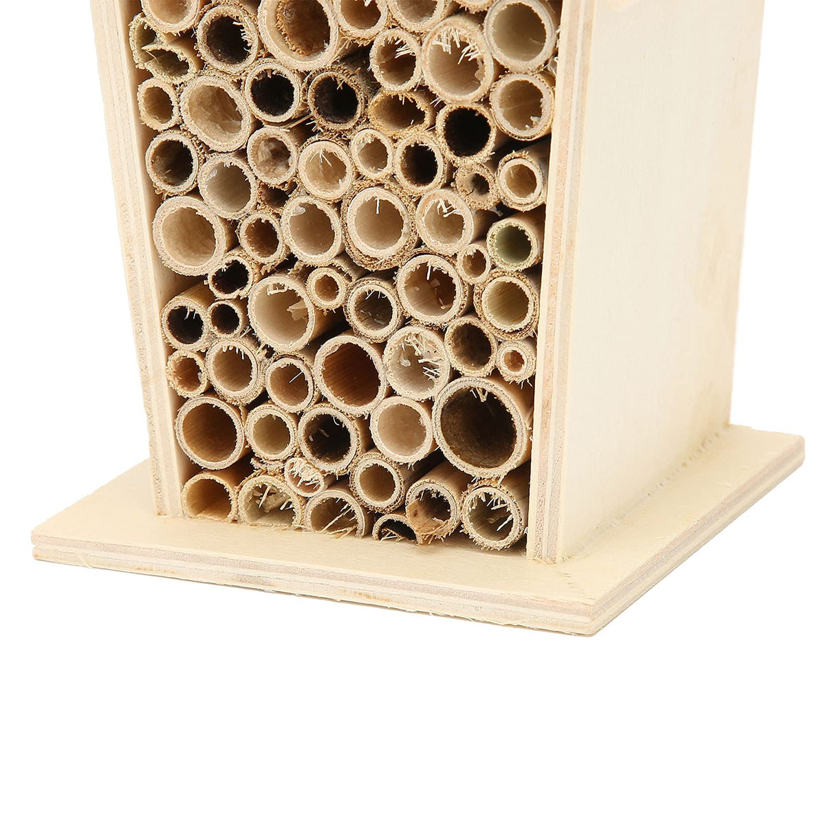 Lwuey Bee House, Wooden Insect Hotel Hanging Bamboo Bees Hive Habitat Bug Garden Shelter Insects House Decoration Beneficial Nests Box Decorations for Butterfly Bird Outdoors Attracts Pollinators 2PCS Lwuey