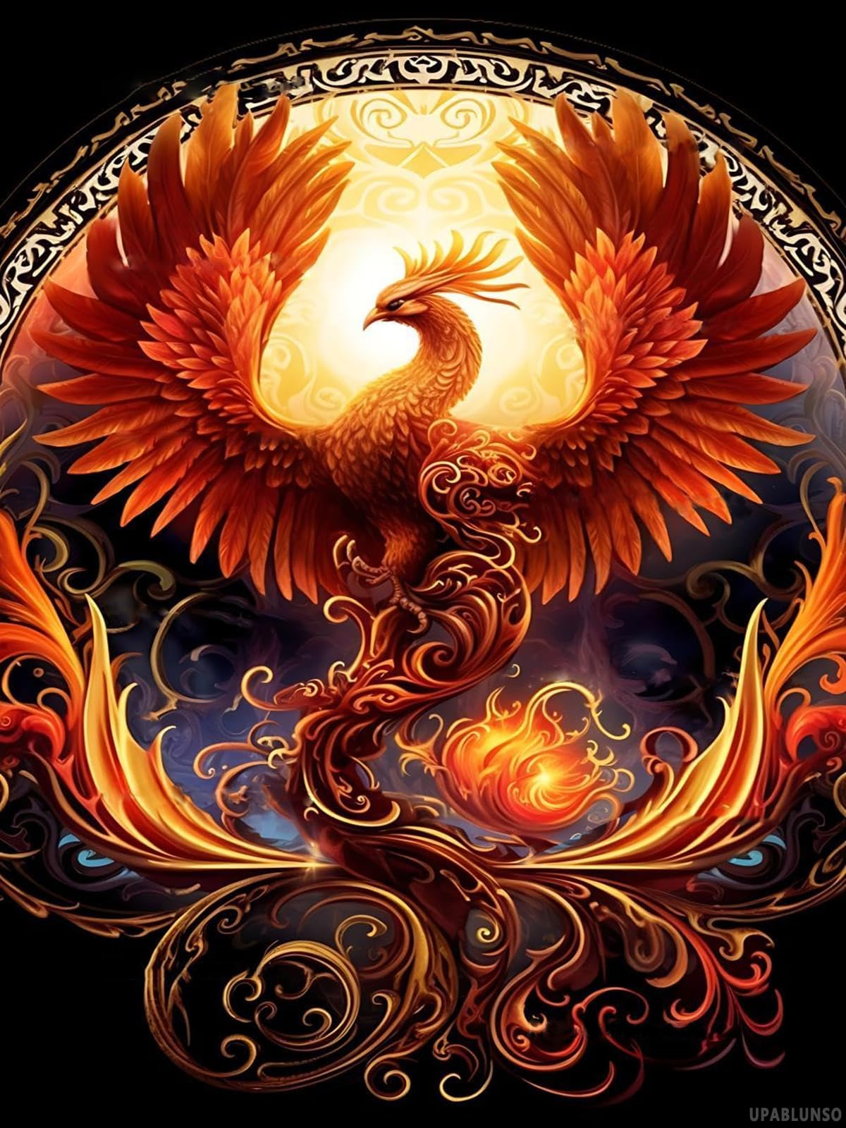 UPABLUNSO Diamond Painting Kits for Adults Phoenix with Red Flames Diamond Art DIY 5D Full Round Drill Crystal Rhinestone Arts and Crafts for Home Decor Wall Decor 12x16inch UPABLUNSO