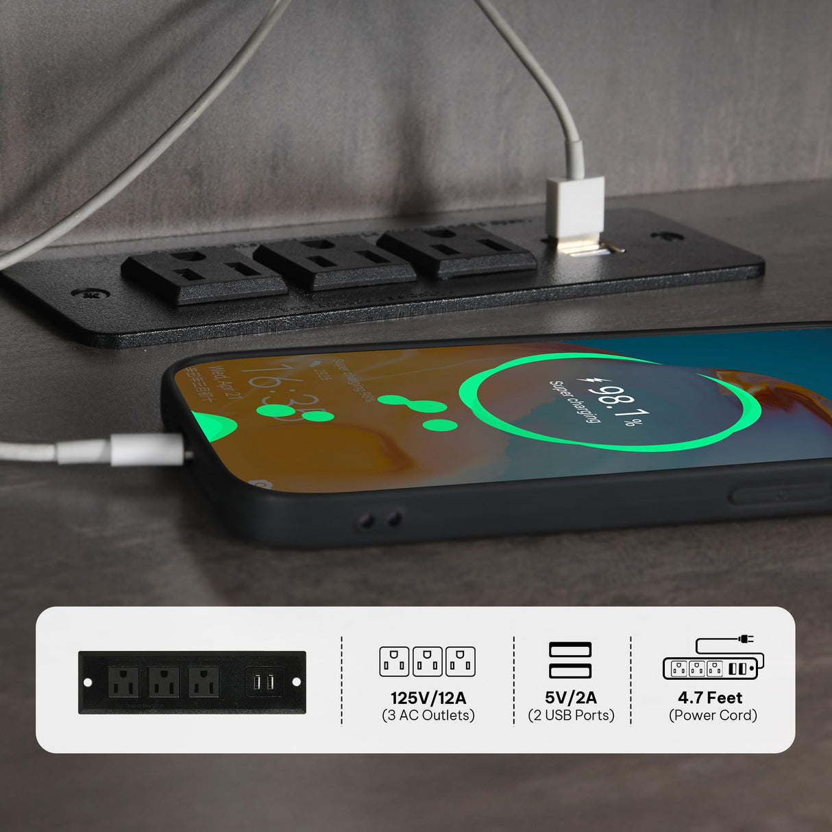 YITAHOME 33.5'' Tall TV Stands for Living Room, TV Entertainment Center with LED Light, TV Stand for TVs up to 70 Inch, Tall TV Console Cabinet with Power Outlets, Grey YITAHOME