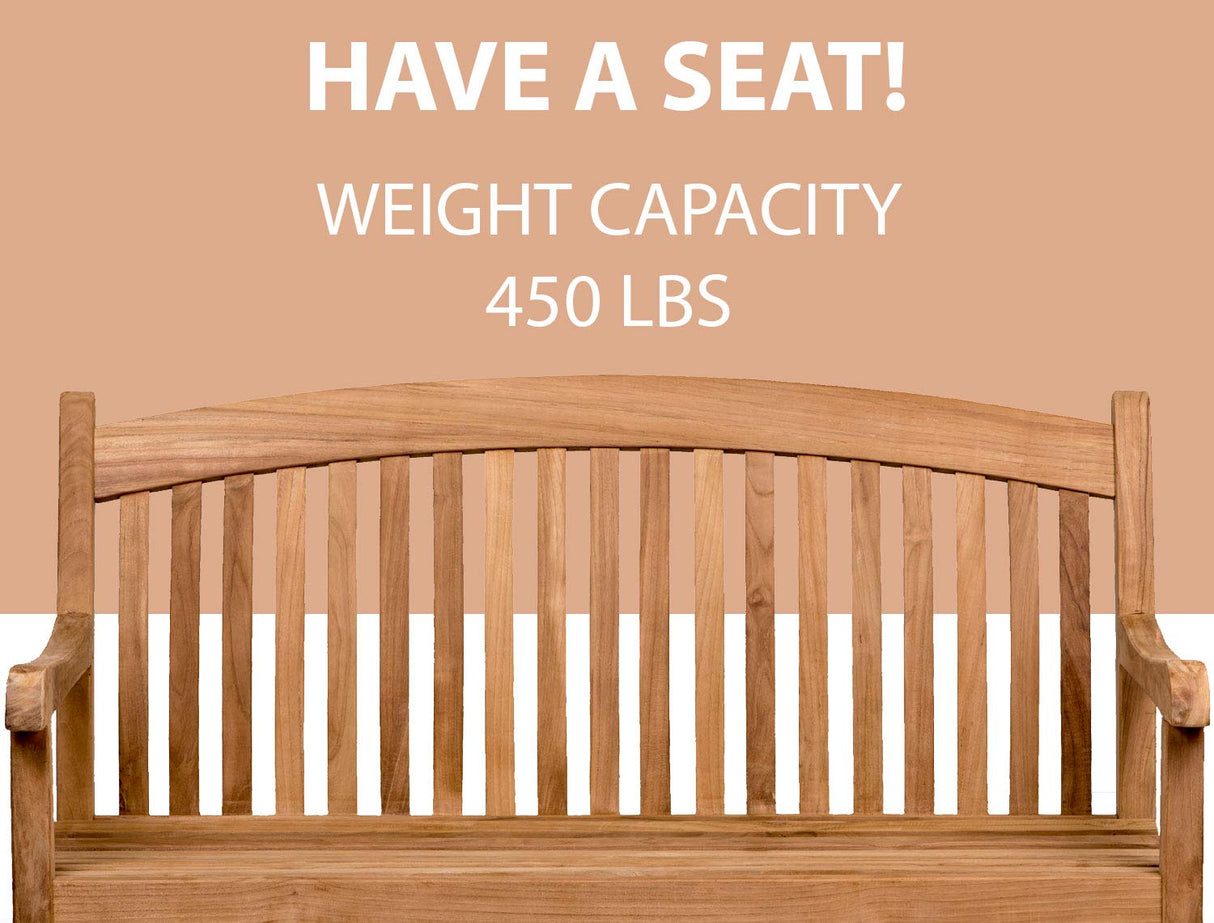 Amazonia Newcastle Patio Made of Real Ideal for Outdoors and Indoors, 48L x 18W x 35H, Light Brown, Natural Teak Bench Amazonia