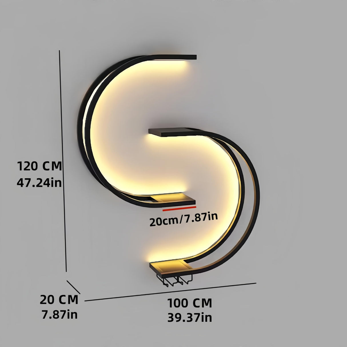 HFTUW 39 Inch Wall-Mounted Wine Rack with Led Light, 4-Tier Half Round Bar Shelves, Industrial Metal Display Storage Shelf & Wine Glass Hooks for Home Bar, Dining Room(Black-Blue Led, 39in/100cm) HFTUW