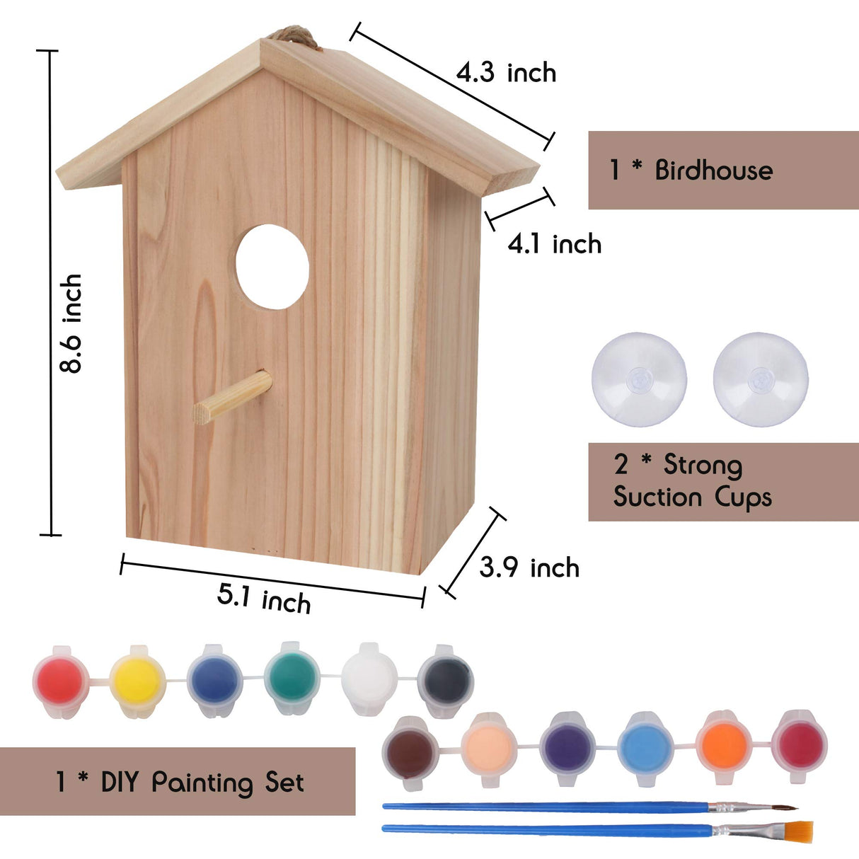 Window Bird House with Paint Kit Window Birdhouse Spy Birdhouse with Strong Suction Cups See Through Birdhouse for Kids My Spy Clear Birdhouse, Clear Birdhouse, Bird Nest, Craft Nuts for Nature Outdoor Animal Products