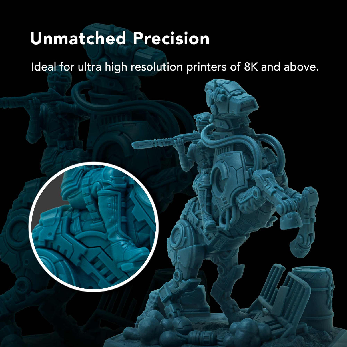 phrozen Aqua Hyperfine Photopolymer Resin for 9K, 12K or Higher Resolution 3D Printers, 405nm LCD UV-Curing 3D Printing with Low Shrinkage & Superior Precision, Smooth Surface Finish (Blue, 1KG) phrozen