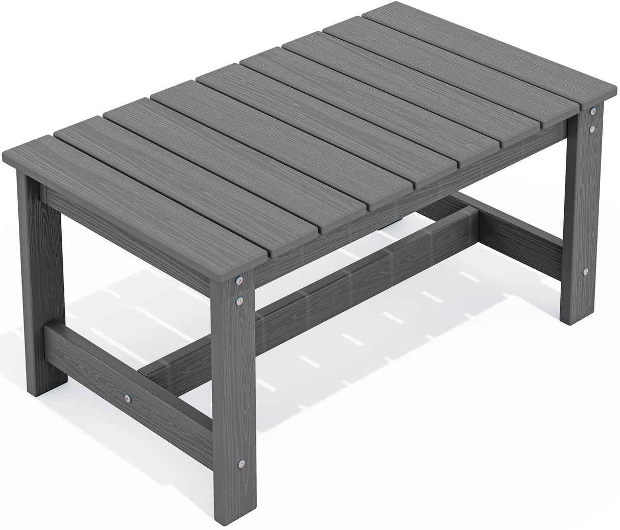 SERWALL Outdoor Coffee Table, HDPE Patio Coffee Table for Outside, Grey SERWALL