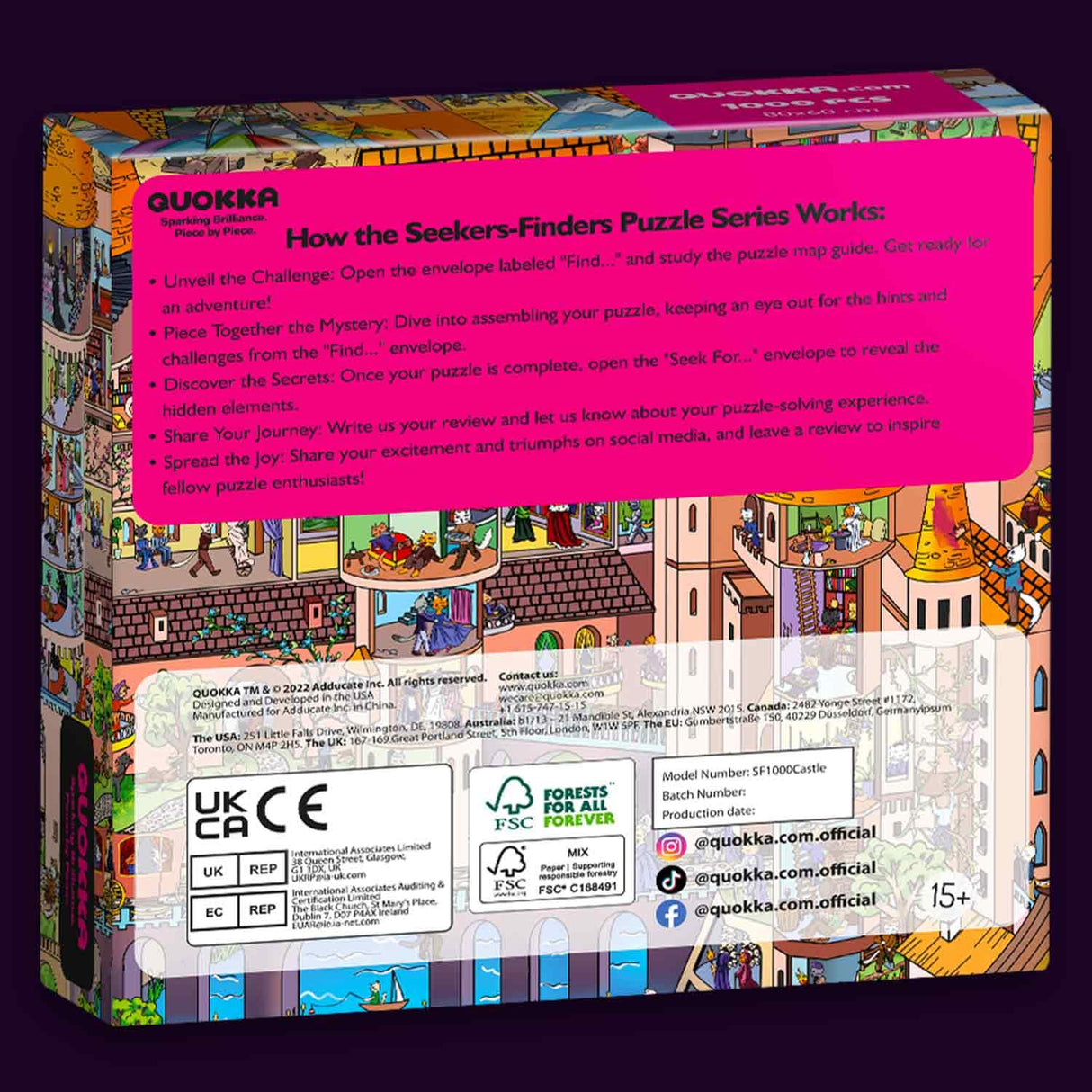 QUOKKA 1000 Piece Jigsaw Puzzle for Adults Nighty Cats – Premium Box Packaging with Extra Fun Challenges, Whimsical Cat Puzzle, Perfect for Relaxation, Creativity & Gift Giving QUOKKA