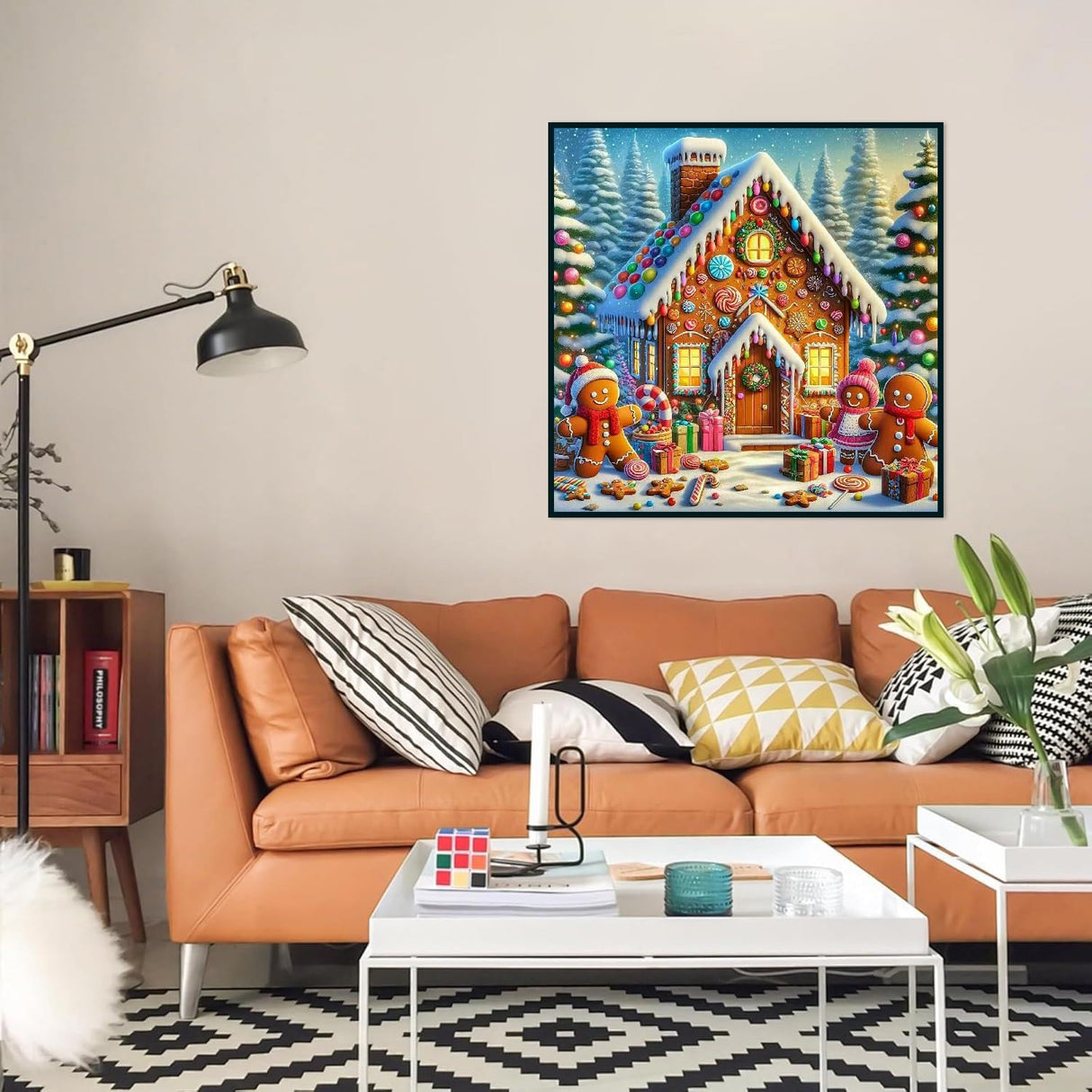 Mrnsiet Chirstmas Diamond Painting Kits for Adults, Candy House Diamond Art Kit for Beginners, DIY Full Drill Winter Painting Gem Art Painting Kits 14x14Inch Mrnsiet