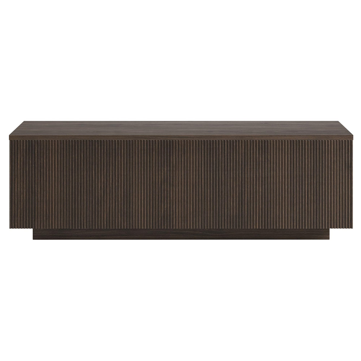 Henn&Hart 48" Fluted Rectangular Low-Profile Coffee Table for Living Room, Family Room, or Office, Alder Brown Henn&Hart