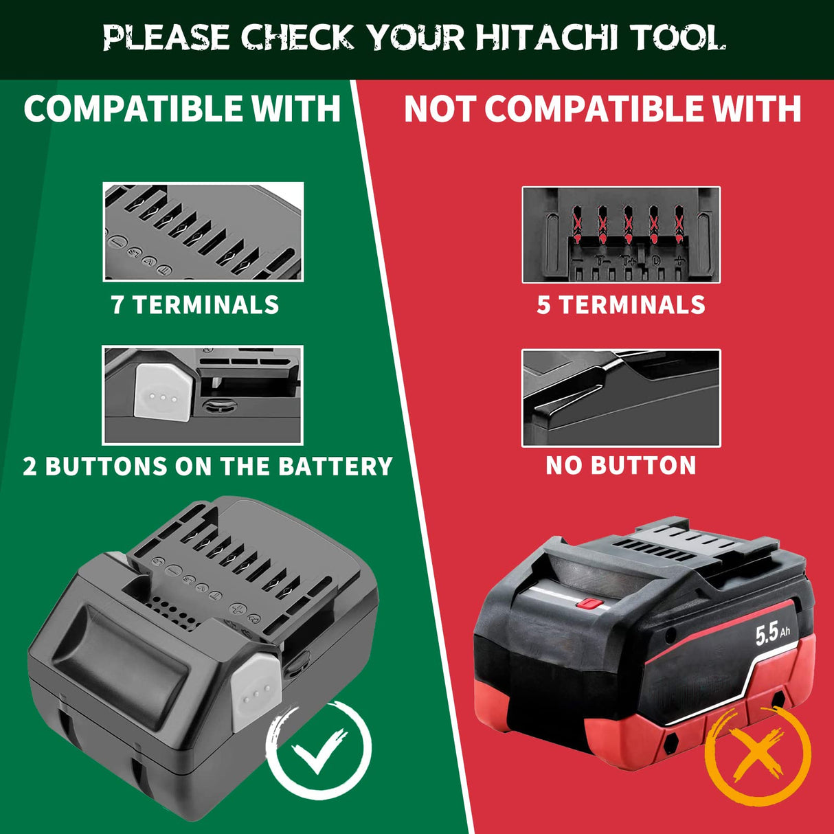 for Milwaukee M18 18V Battery Adapter Convert to for Hitachi 18V Lithium Cordless Tool and Metabo18V (Not 36V) Slide Style Tools Crtbelfy