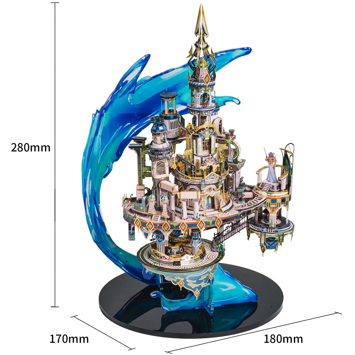 MU 3D Metal Puzzles for Adult Atlantis Palace, Lost World DIY Metal Model Kits Building Architecture Assembling Brain Teaser, Xmas Birthday New Year Girlfriend Gift Desk Home Decor MU