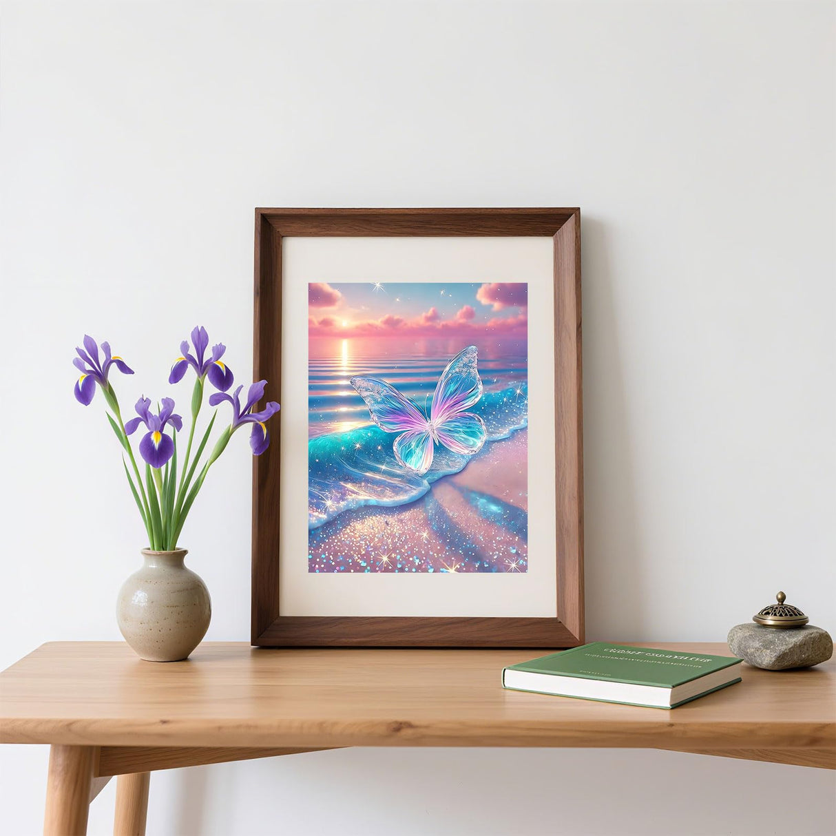 Skyboda Beach Sunset Diamond Art Kits for Kids Beginners, Butterfly Diamond Painting Kits for Adults, 5D DIY Full Drill Diamonds Craft for Adult Gem Arts Gifts, Home Wall Decor 12x16inch Skyboda