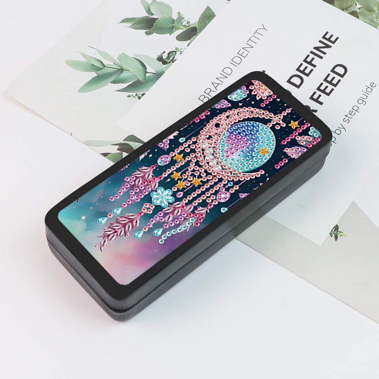 AiYuanzsh 5D DIY Diamond Painting Glasses Case for Adults, Dreamcatcher Moon Diamond Art Eyeglass Holder, Handmade Diamond Art Sunglass Storage Box, Travel Craft Gift AiYuanzsh