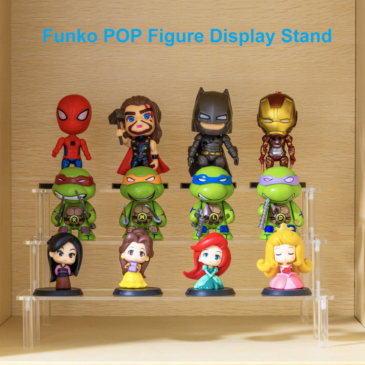 HENABLE Large Acrylic Display Risers, Perfume Stand Organizer, Clear Acrylic Shelf Risers for Display Stands for Food, Tabletop Use, Amiibo Funko POP Figure, 3 Tier Clear Cupcake Stand Risers HENABLE