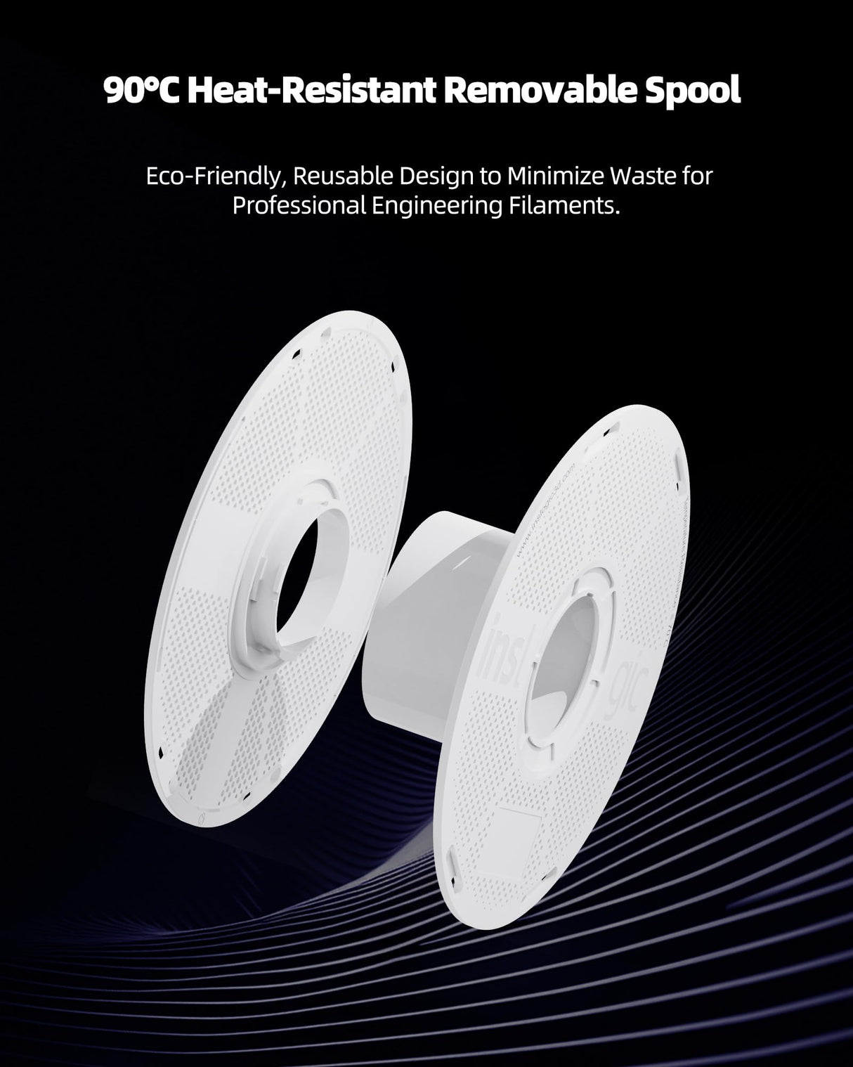 Inslogic Carbon Fiber Nylon Filament 1.75mm, Black PA6-CF 0.25kg Refill, High-Temp & Wear Resistant, High Strength & Rigidity 3D Filament for Functional Parts & Industrial Tools Inslogic