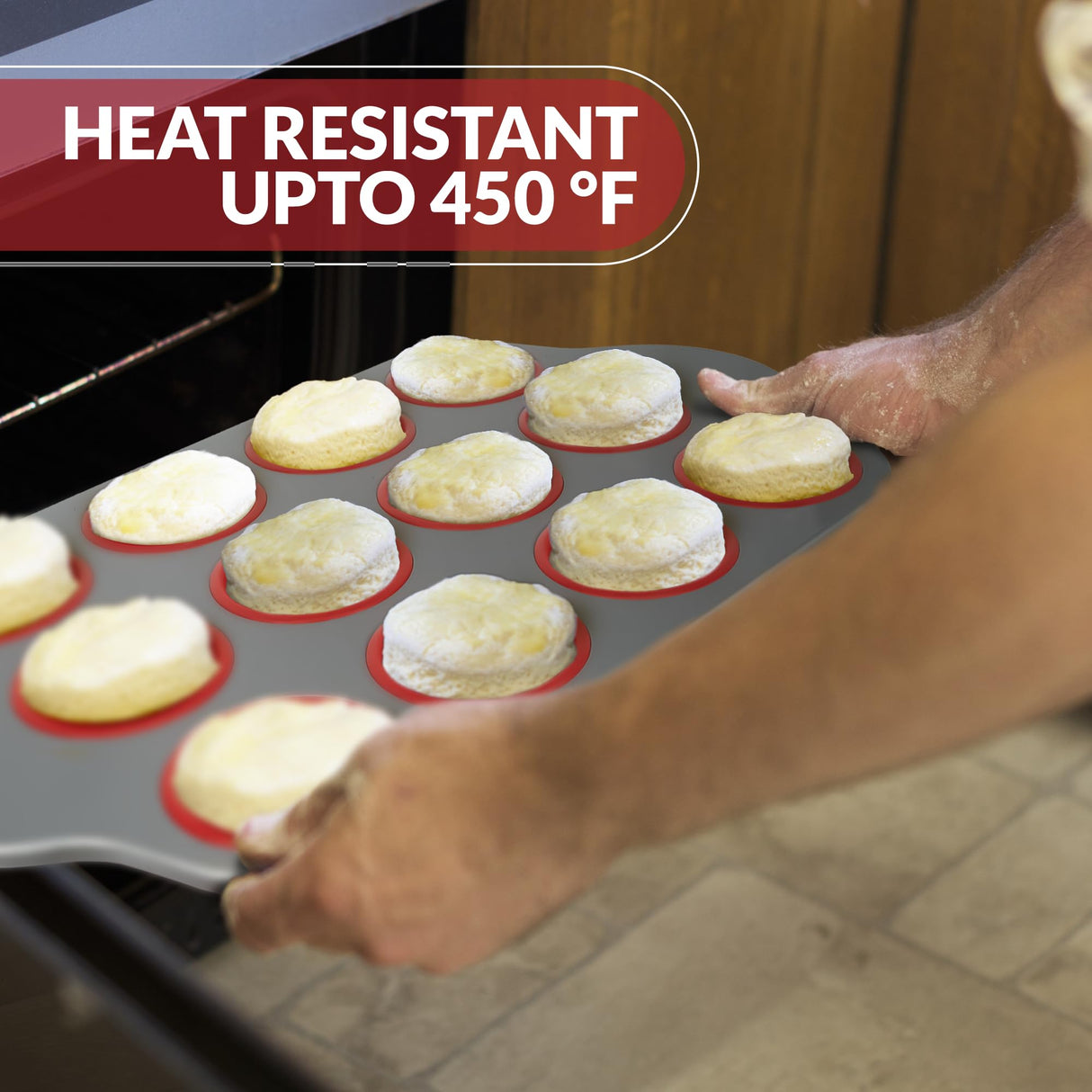 Boxiki Kitchen Non-Stick 12 Cup Silicone Muffin Pan With Steel Frame - BPA Free, Non-Toxic, Anti-Warp, Durable & Easy to Pop Silicone Muffin Tin - Perfect Cupcake Pan Boxiki Kitchen