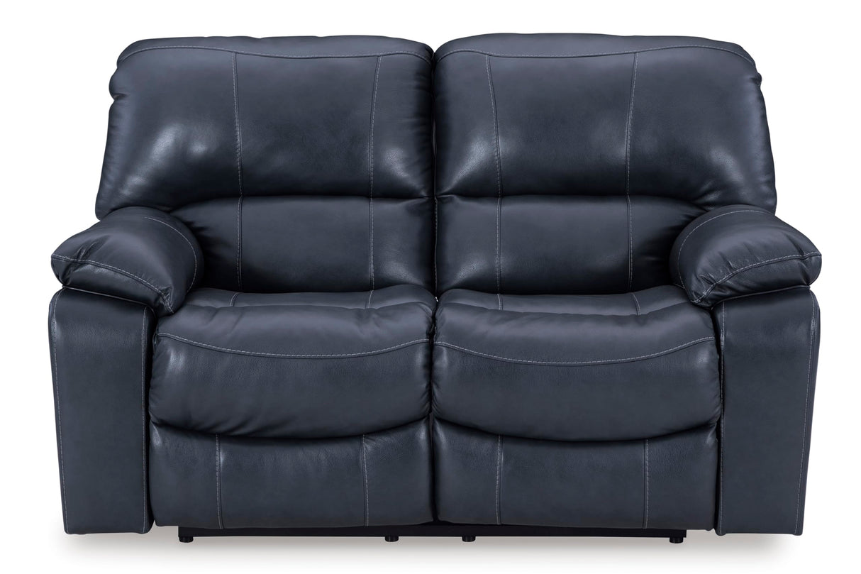 Signature Design by Ashley Leesworth Modern Power Reclining Loveseat with USB Charging Ports, Blue Signature Design by Ashley