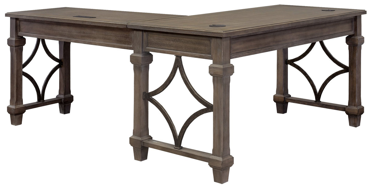 Martin Furniture Desk And Return, Weathered Dove Martin Furniture