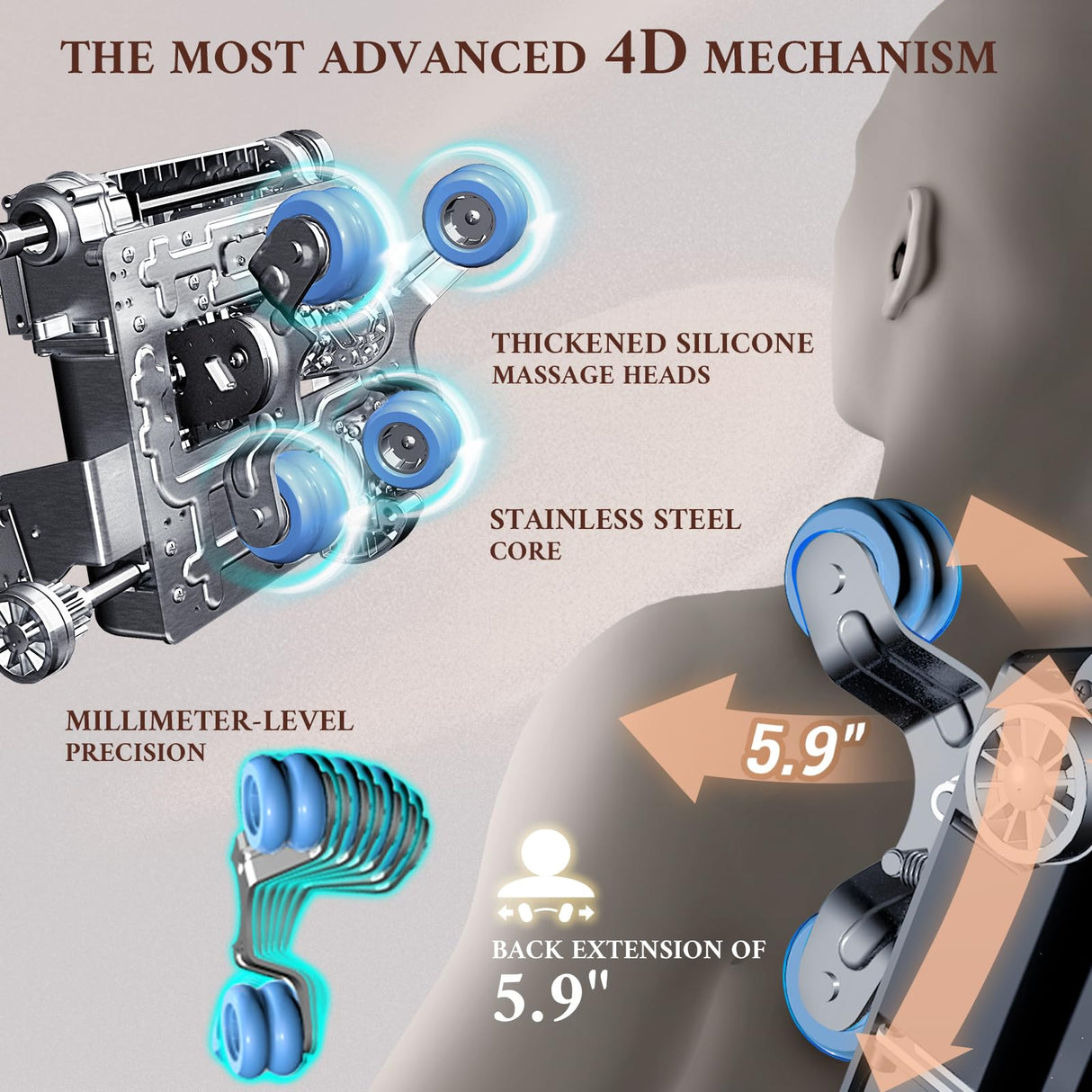 4D Massage Chair, Full Body Massage Chair, Zero Gravity Recliner w/Intelligent Voice Control, 53.14" SL Track, Electric Calfrest Extension, 12 Auto Modes, USB Type-C, Bluetooth Speaker, TFT Screen Mazzup