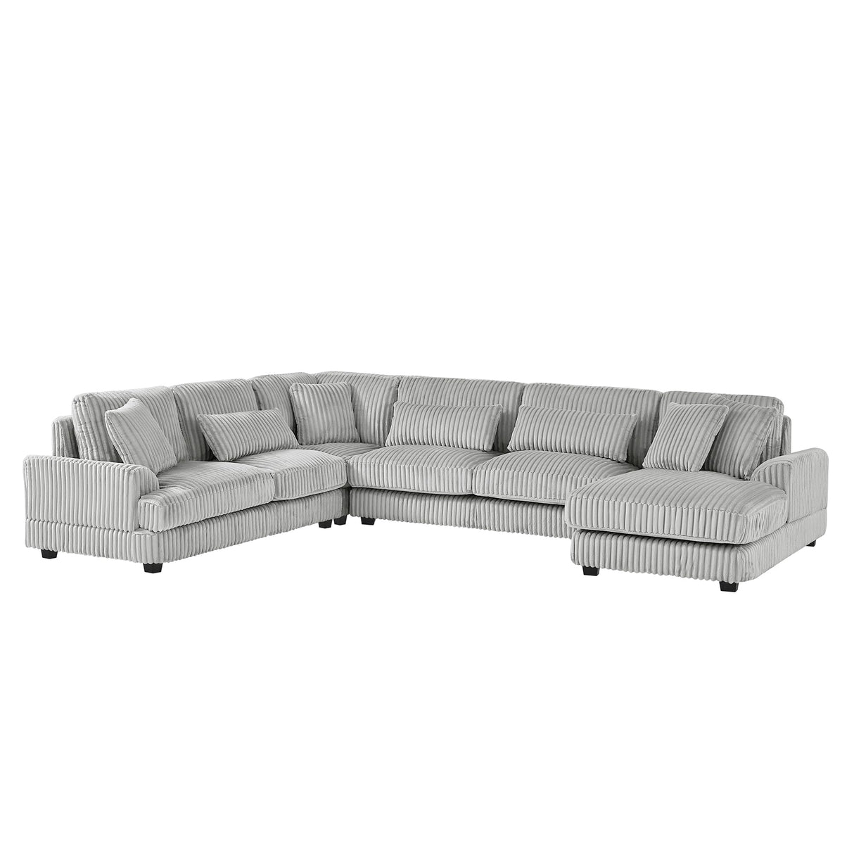 Oversized U-Shaped Sectional Sofa Modern Living Room Couch Upholstered in Soft Corduroy with a Chaise Lounge Merax